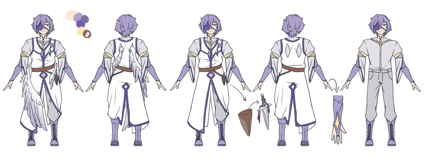 Design d'un autre OC avec des attributs d'oiseaux. C'est un général de l'armée néanmoins il se comporte souvent comme un lâche.